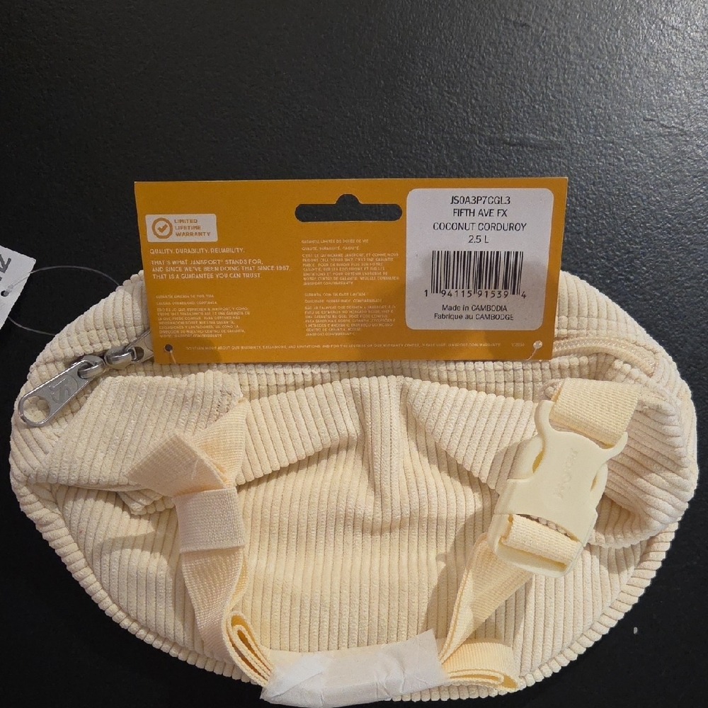 NWT Jansport Beige Corduroy Waist Bag - Picture 3 of 4